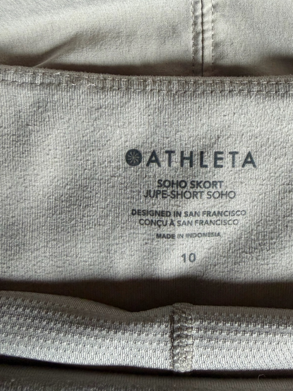 Athleta Women’s Creamy Beige A-Line Mini Skort. Size 10 - Picture 3 of 6